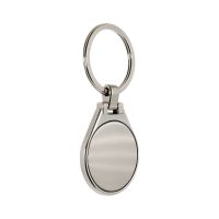 Okrągły, metalowy brelok z zawieszką