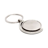 Metalowy, okrągły brelok, obrotowy