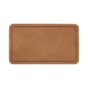 Prostokątna, brązowa naszywka skórzana