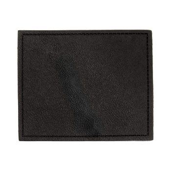 Prostokątna czarna naszywka skórzana