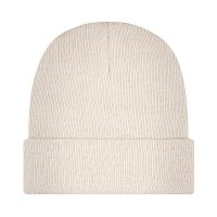 Czapka zimowa wywijana beanie kremowa