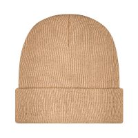 Czapka zimowa wywijana beanie kawowa