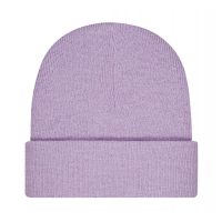 Czapka zimowa wywijana beanie lawendowa