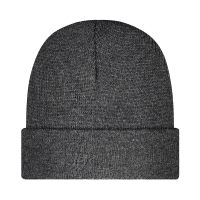 Czapka zimowa wywijana beanie szary melanż