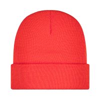 Czapka zimowa wywijana beanie neonowo-pomarańczowa