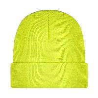 Czapka zimowa wywijana beanie neonowo-żółta