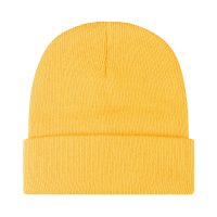 Czapka zimowa wywijana beanie żółta