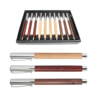 Długopisy drewniane Premium - zestaw biurowy