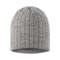 Zimowa czapka typu prążek jasnoszara