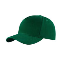 Ciemnozielona bawełniana czapka z daszkiem typu baseball, 5-panelowa