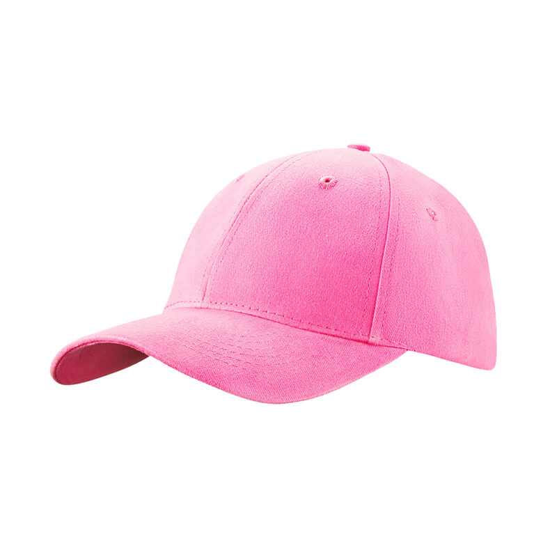 Różowa bawełniana czapka z daszkiem typu baseball, 6-panelowa