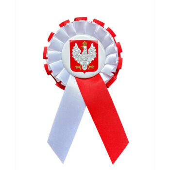 Kotylion narodowy do przypinania z godłem Polski