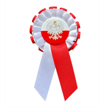 Kotylion narodowy do przypinania ze wzorem orła Polskiego